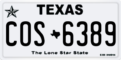 TX license plate COS6389