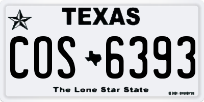 TX license plate COS6393