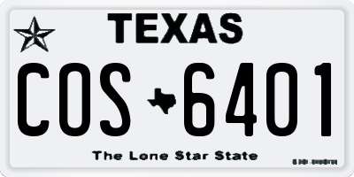 TX license plate COS6401