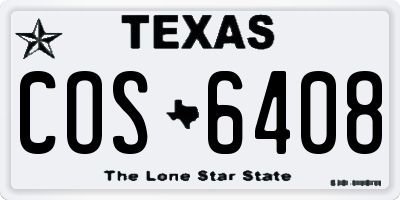 TX license plate COS6408