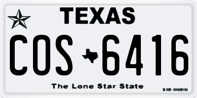 TX license plate COS6416