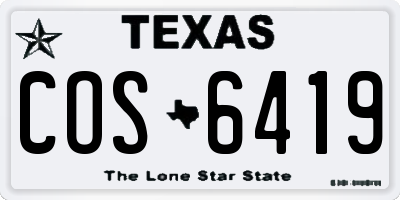 TX license plate COS6419