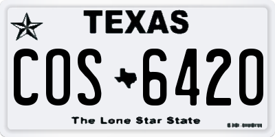TX license plate COS6420