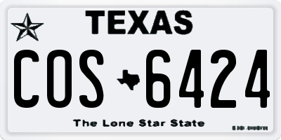 TX license plate COS6424
