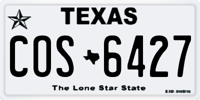 TX license plate COS6427
