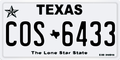 TX license plate COS6433