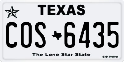 TX license plate COS6435