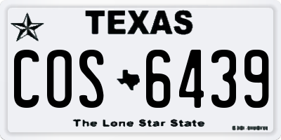 TX license plate COS6439