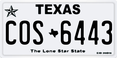 TX license plate COS6443