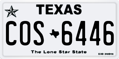 TX license plate COS6446
