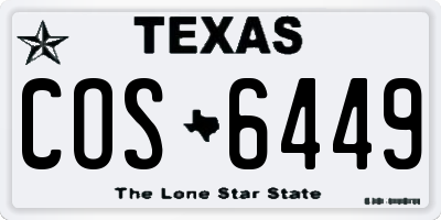 TX license plate COS6449