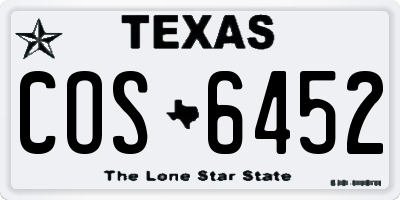 TX license plate COS6452