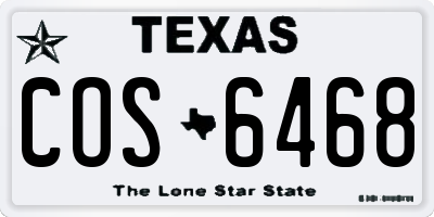TX license plate COS6468