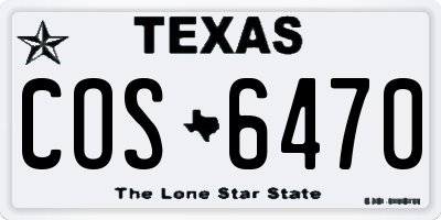 TX license plate COS6470