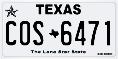 TX license plate COS6471