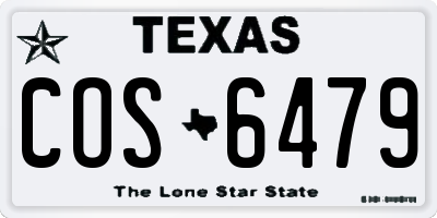 TX license plate COS6479