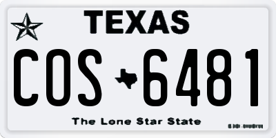 TX license plate COS6481