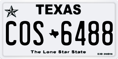 TX license plate COS6488