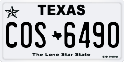 TX license plate COS6490