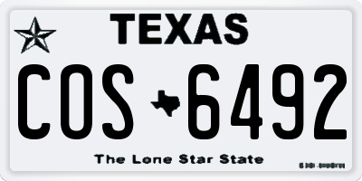 TX license plate COS6492