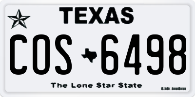 TX license plate COS6498