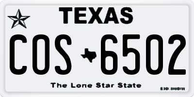 TX license plate COS6502