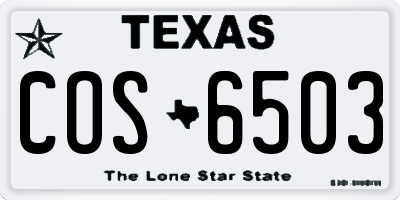 TX license plate COS6503