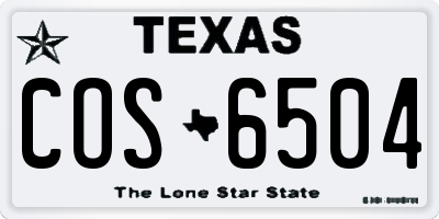 TX license plate COS6504
