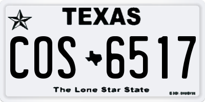 TX license plate COS6517