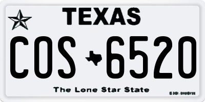 TX license plate COS6520