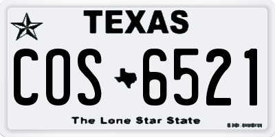 TX license plate COS6521