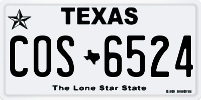 TX license plate COS6524