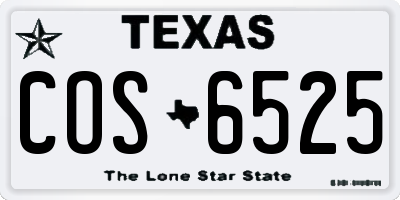 TX license plate COS6525