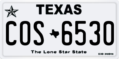 TX license plate COS6530