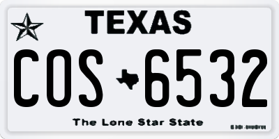 TX license plate COS6532