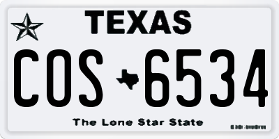 TX license plate COS6534