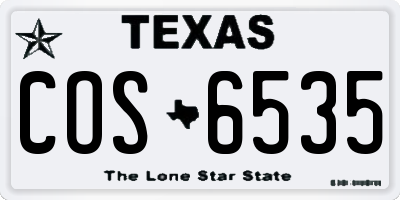 TX license plate COS6535