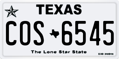 TX license plate COS6545