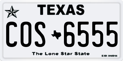 TX license plate COS6555