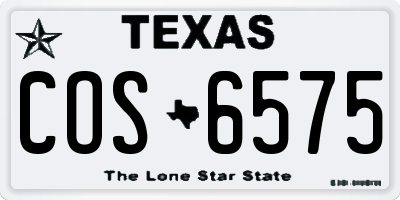 TX license plate COS6575