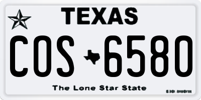 TX license plate COS6580