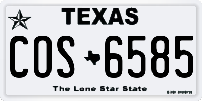 TX license plate COS6585