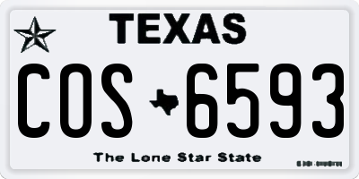 TX license plate COS6593