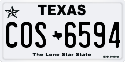 TX license plate COS6594