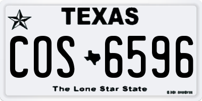 TX license plate COS6596