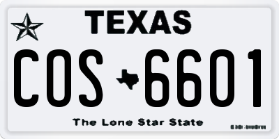 TX license plate COS6601