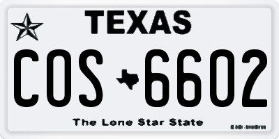 TX license plate COS6602