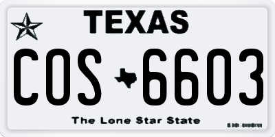 TX license plate COS6603