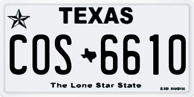 TX license plate COS6610