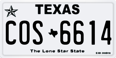 TX license plate COS6614